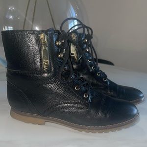 Tommy Hilfiger black leather booties. Size 6.5